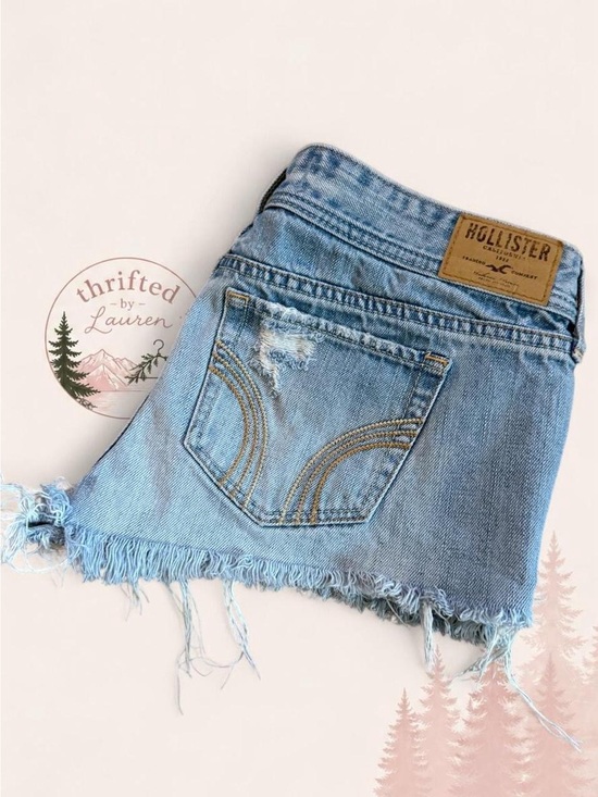 Hollister Pants - Vintage Hollister Distressed Lace Denim Shorts Size 9 / 29